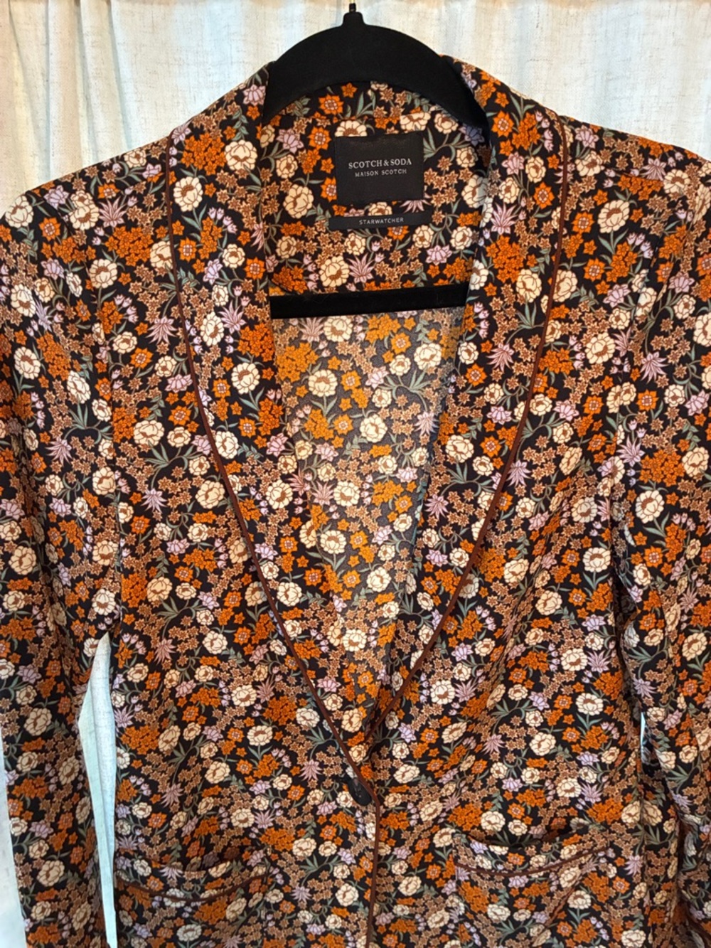 Scotch & Soda Starwatcher Edie Brown Floral Pajama Blazer
